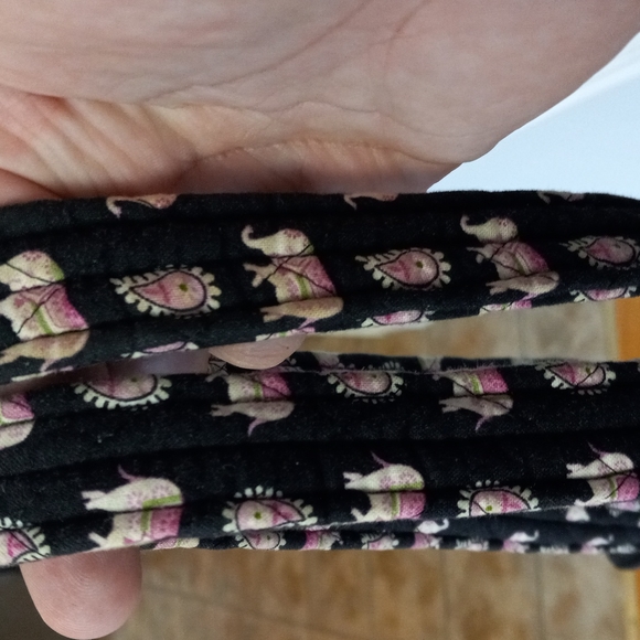 RETIRED Vera Bradley Tote Purse black and pink with elephant print - Picture 2 of 11